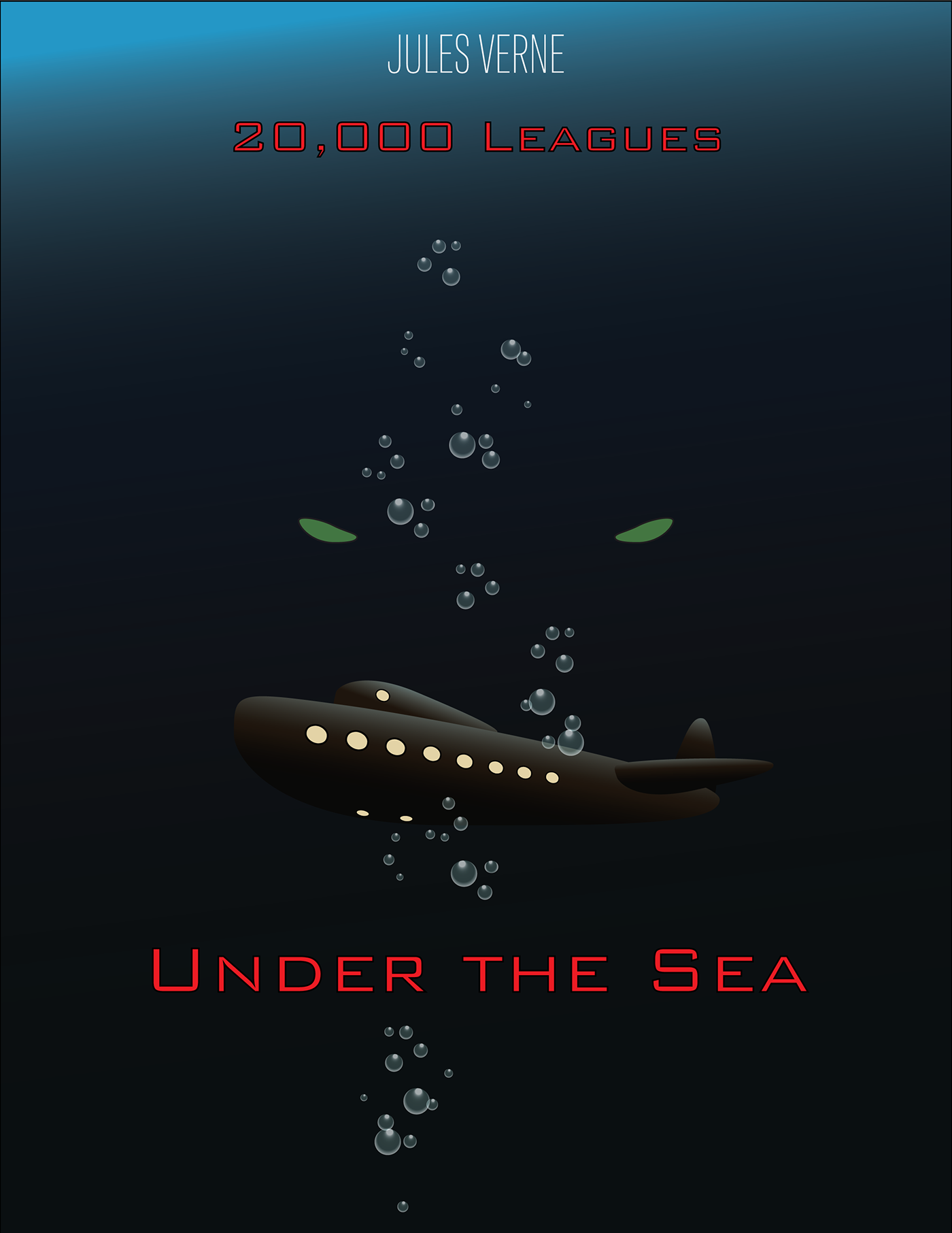 20000 Leagues Cathulhu Digital Art  hplovecraft ILLUSTRATION  jules verne Ocean under the sea underwater vector