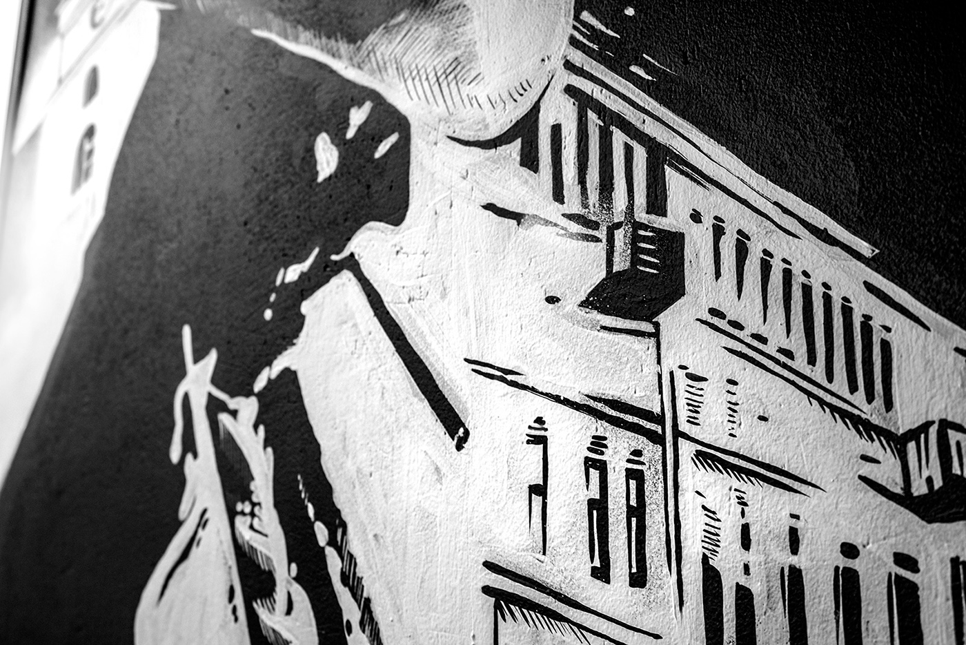 Graffiti NAFA Pantsevich enzo cafe minsk belarus White black city
