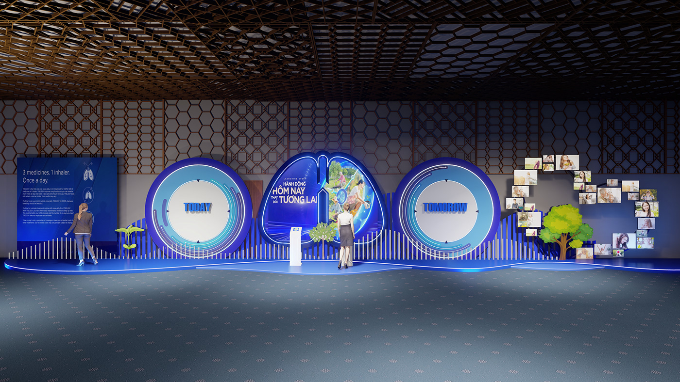 indoor 3D PHONGDESIGN85 booth Event booth design vietnam
