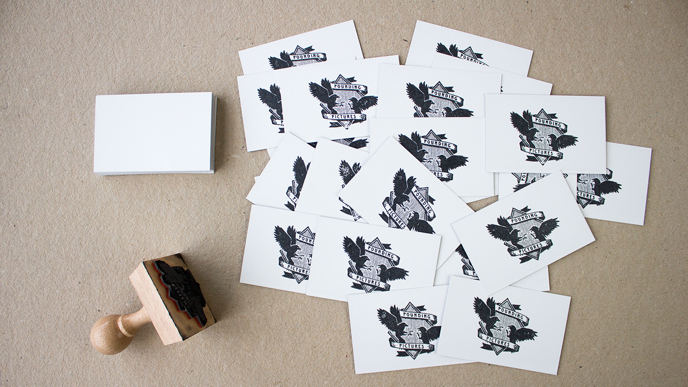Pounding Pictures Van Honing stamp handmade crows film studio the hague Netherlands