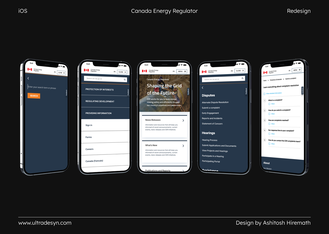 Mobile UI ios Canada redesign ux uiuxdesign canadaenergyregulator Cer iosdesign