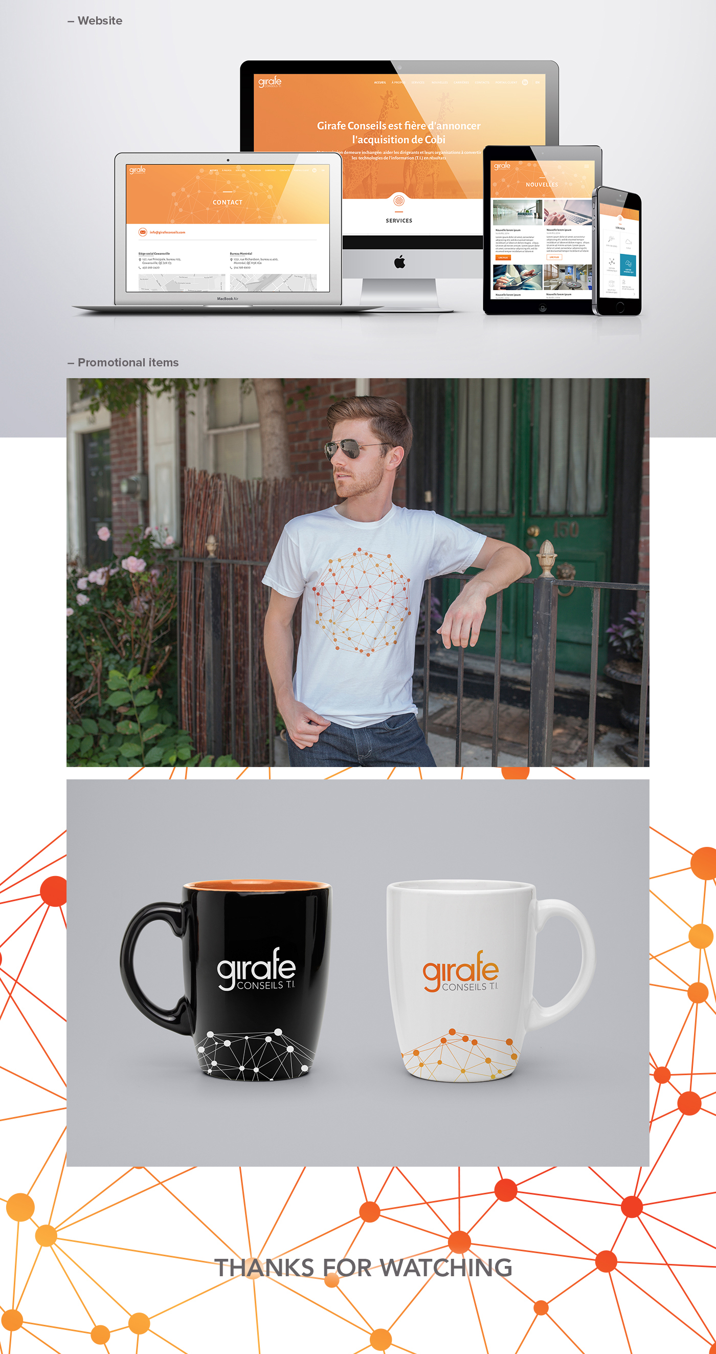 rebranding girafe TI technology information stationnary promotional items Clothing