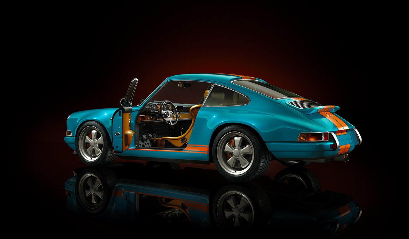 Porsche Singer studio vintage vray lighting rendering 3drender CGI ArtDirection