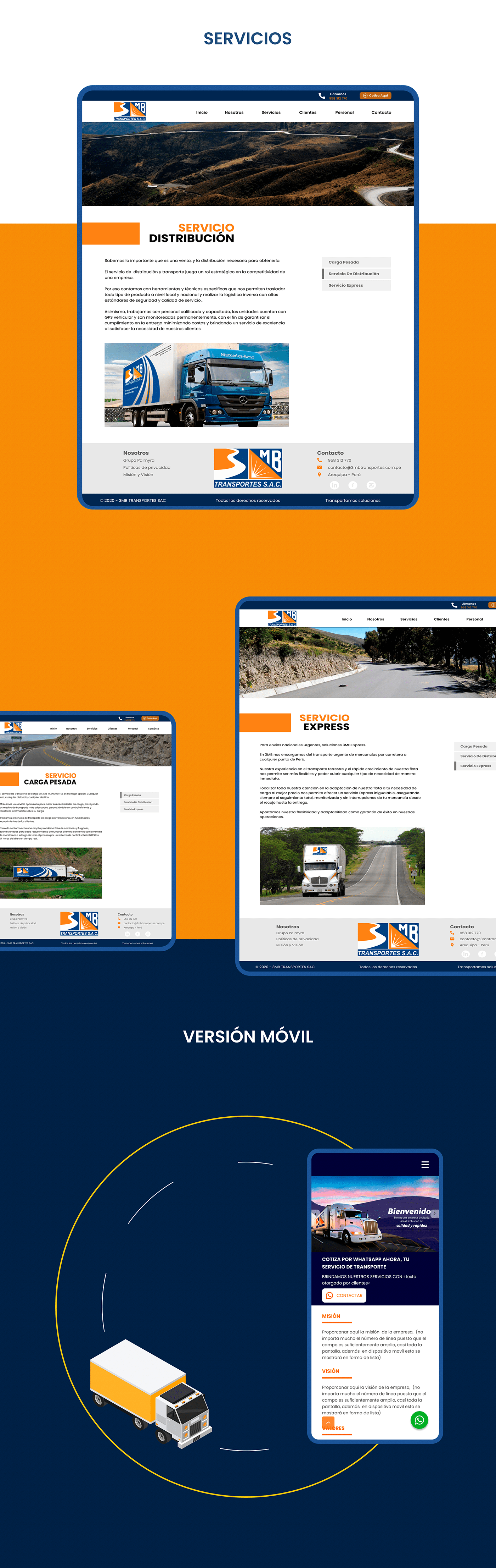 design diseño landing page pagina web palmyra peru Transport transporte Web Design 