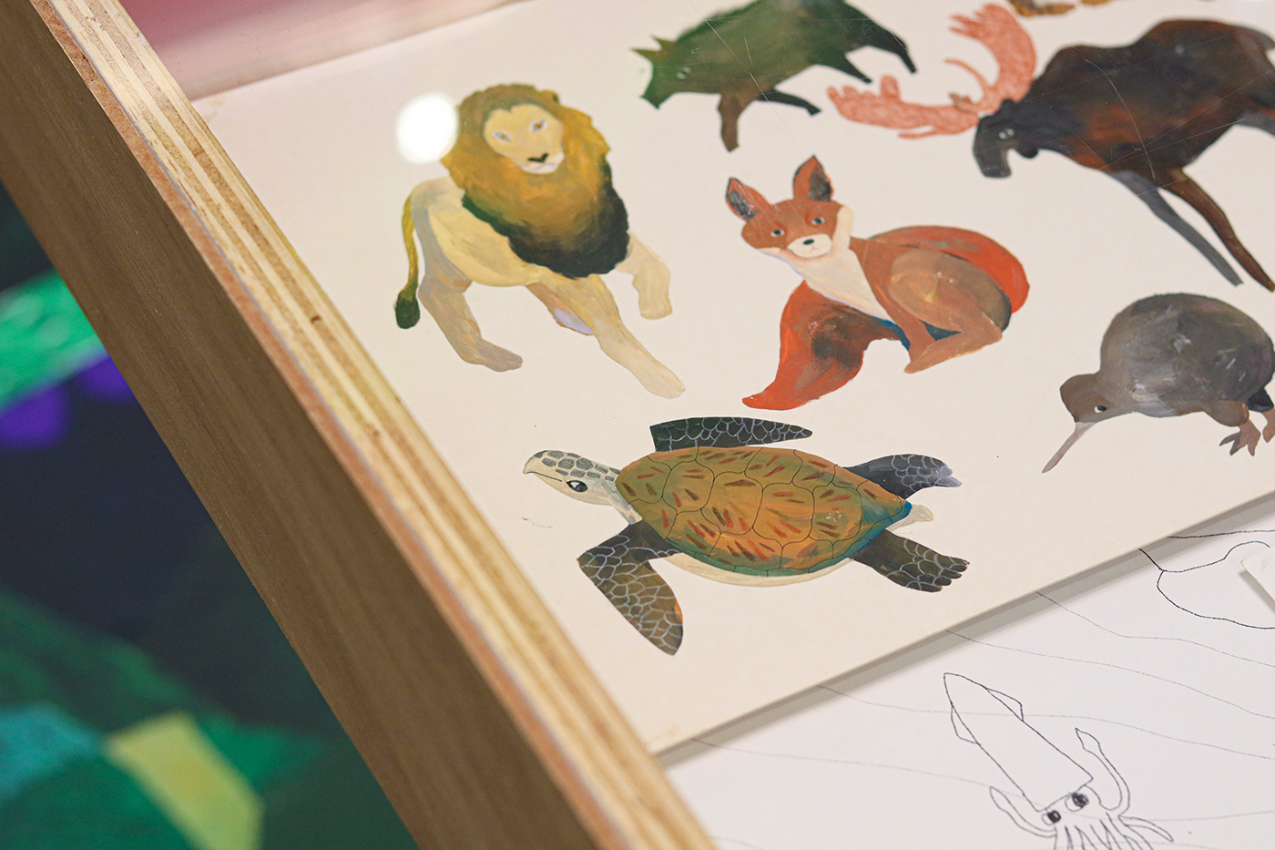 Jane Goodall animal illustration curation Exhibition  ILLUSTRATION  art Exhibition Design 
