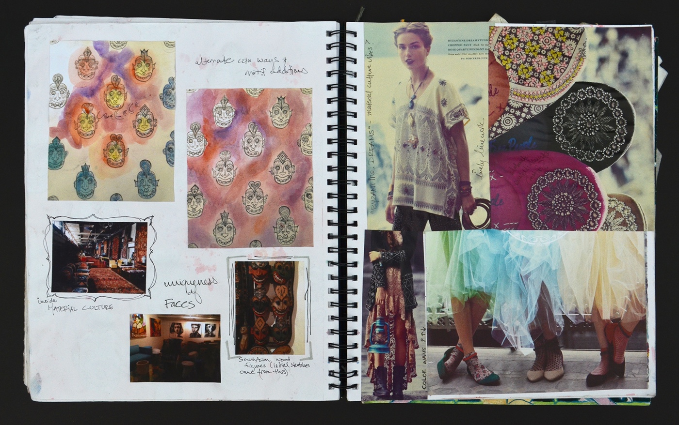 print design  pattern design  painting   gouache south asian art sketchbook design process