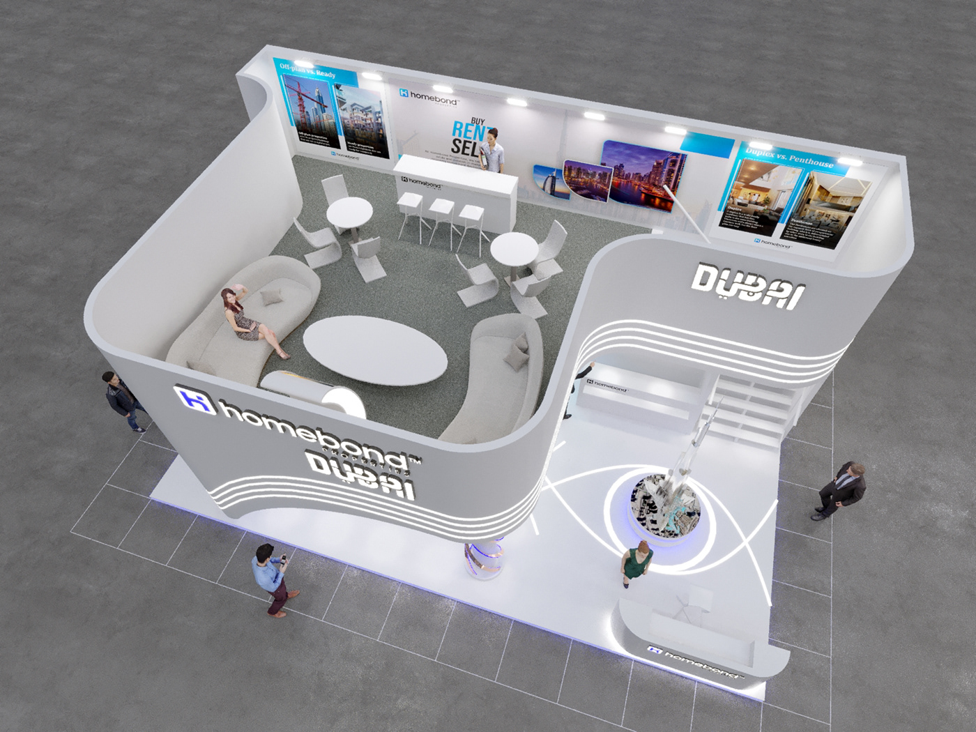 3D 3ds max architecture design Exhibition  expo Project Render Stand visualization