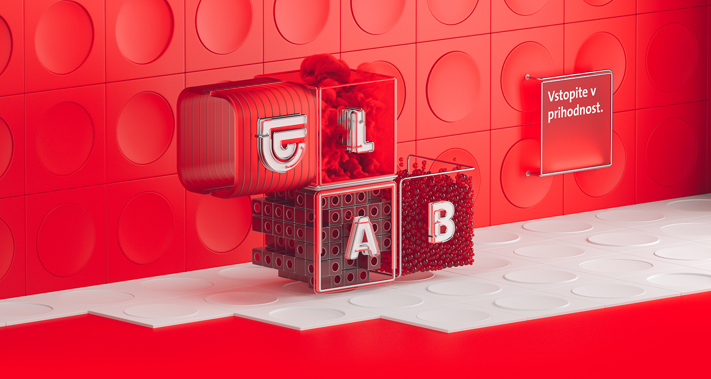 3D motion animation  red type lab future