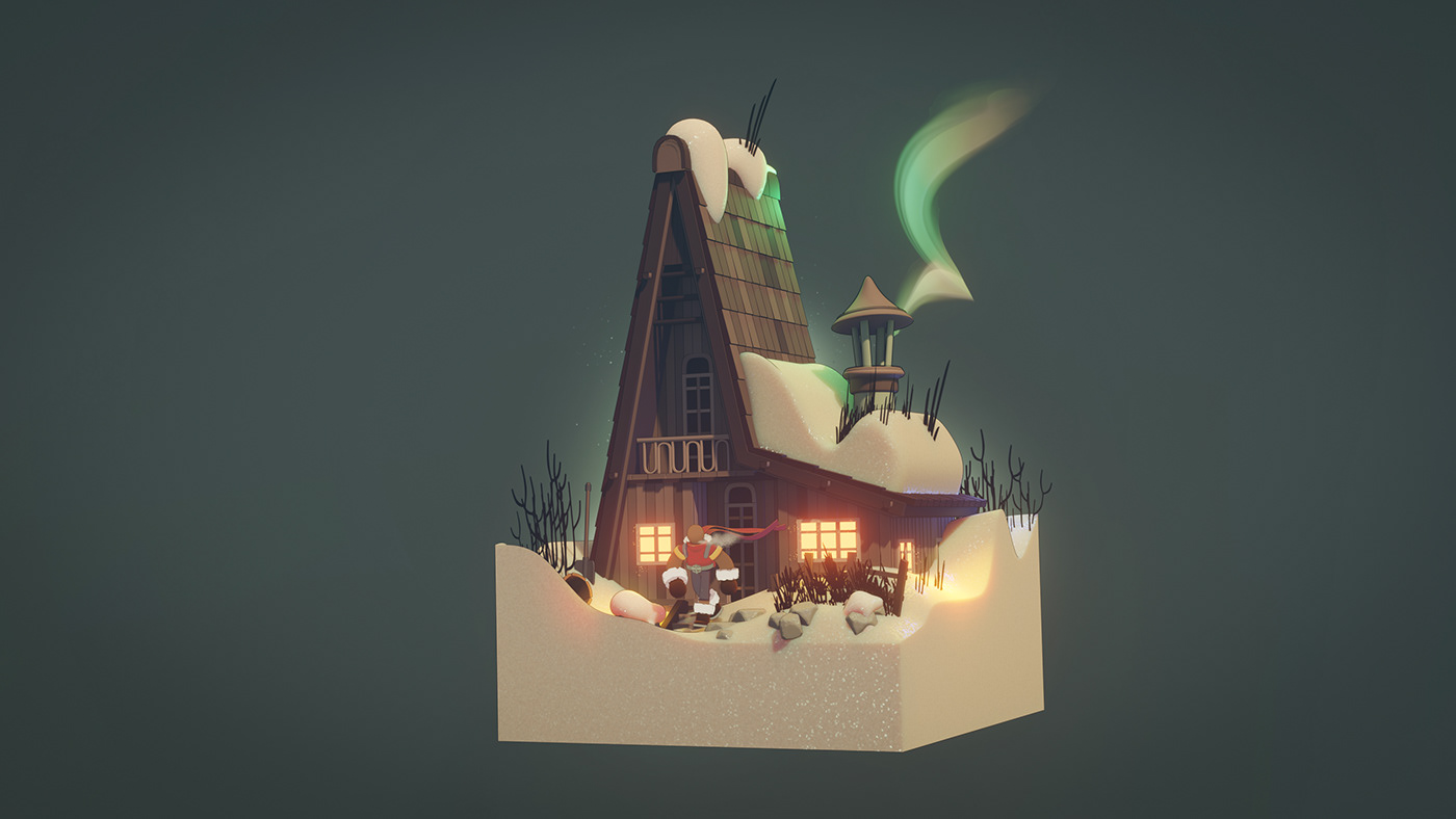 art blender Character environment Game, Landscape winter