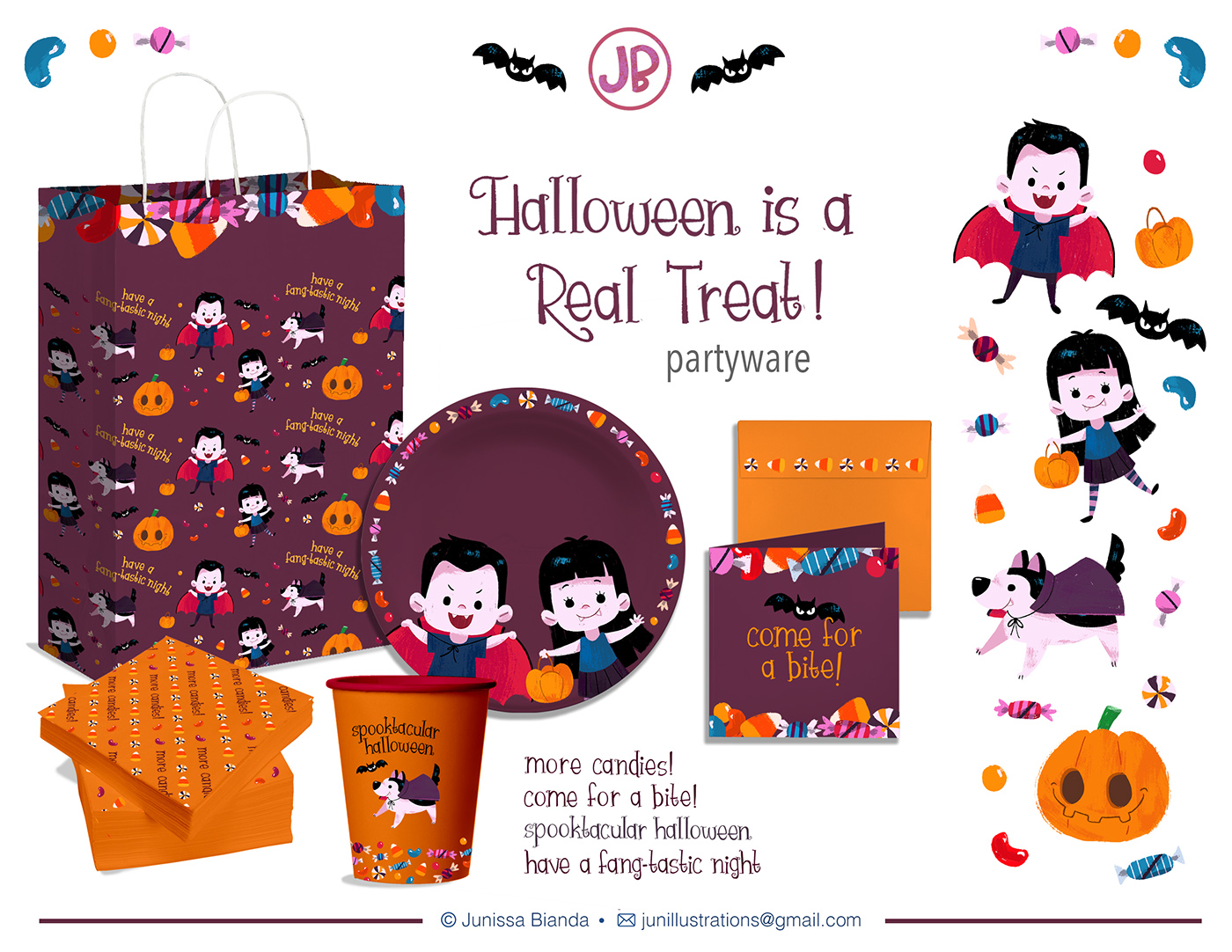 partyware Halloween trick or treat costume vampire papercup pattern patterndesign halloween pattern