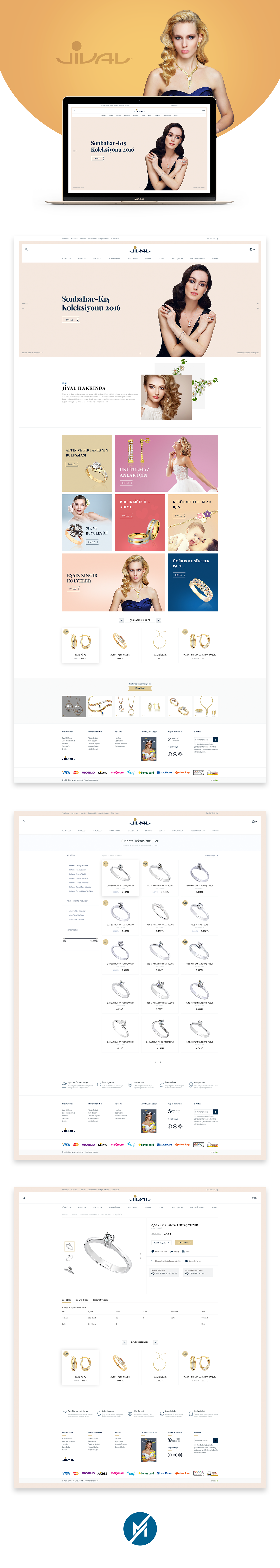 concept ecommerce e-commerce fashion flat Header jewelry layout product shop store web design art direction  UI