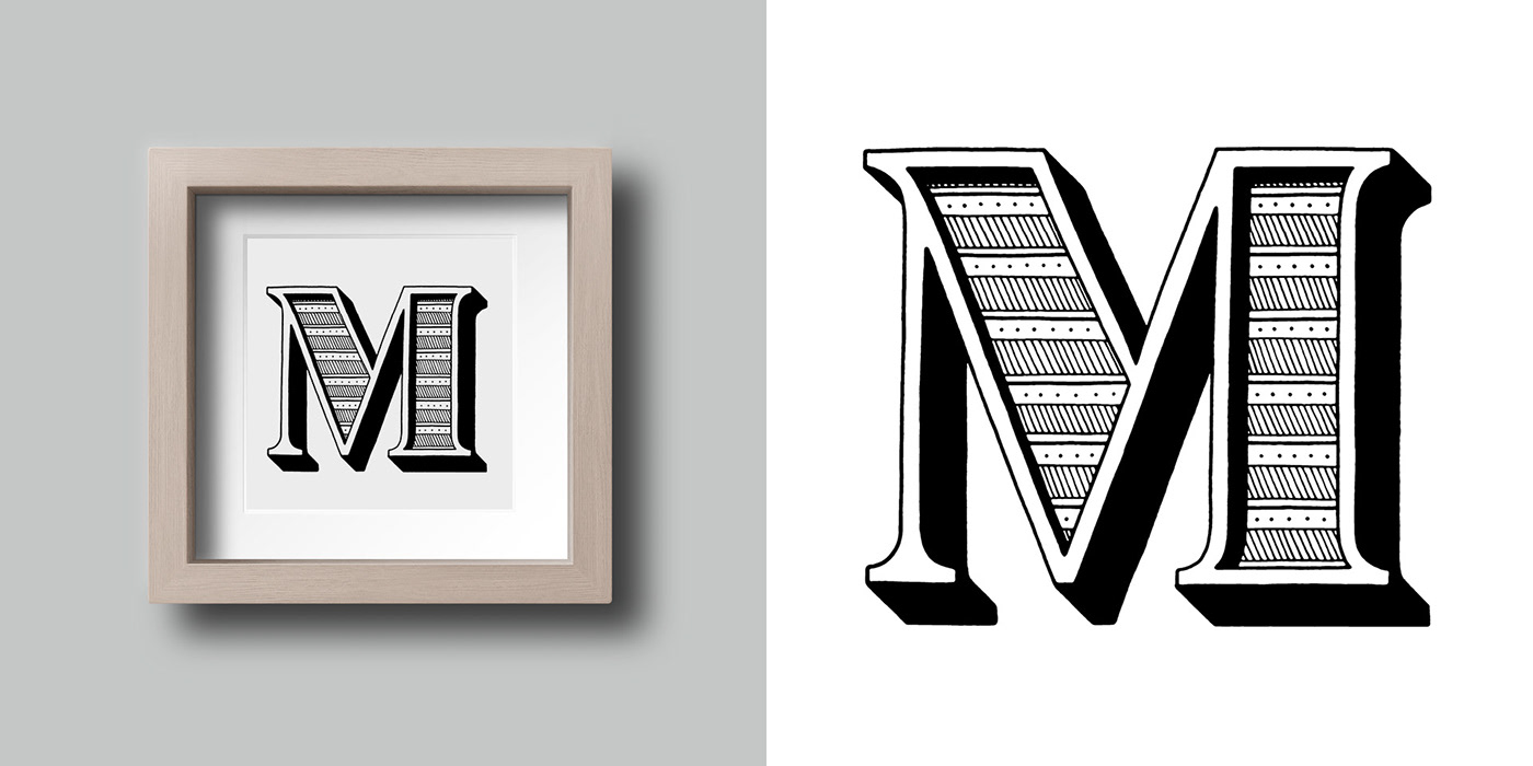 3deffect 3dletters hand-lettering Handlettering handmade ink lettering monogram typography  