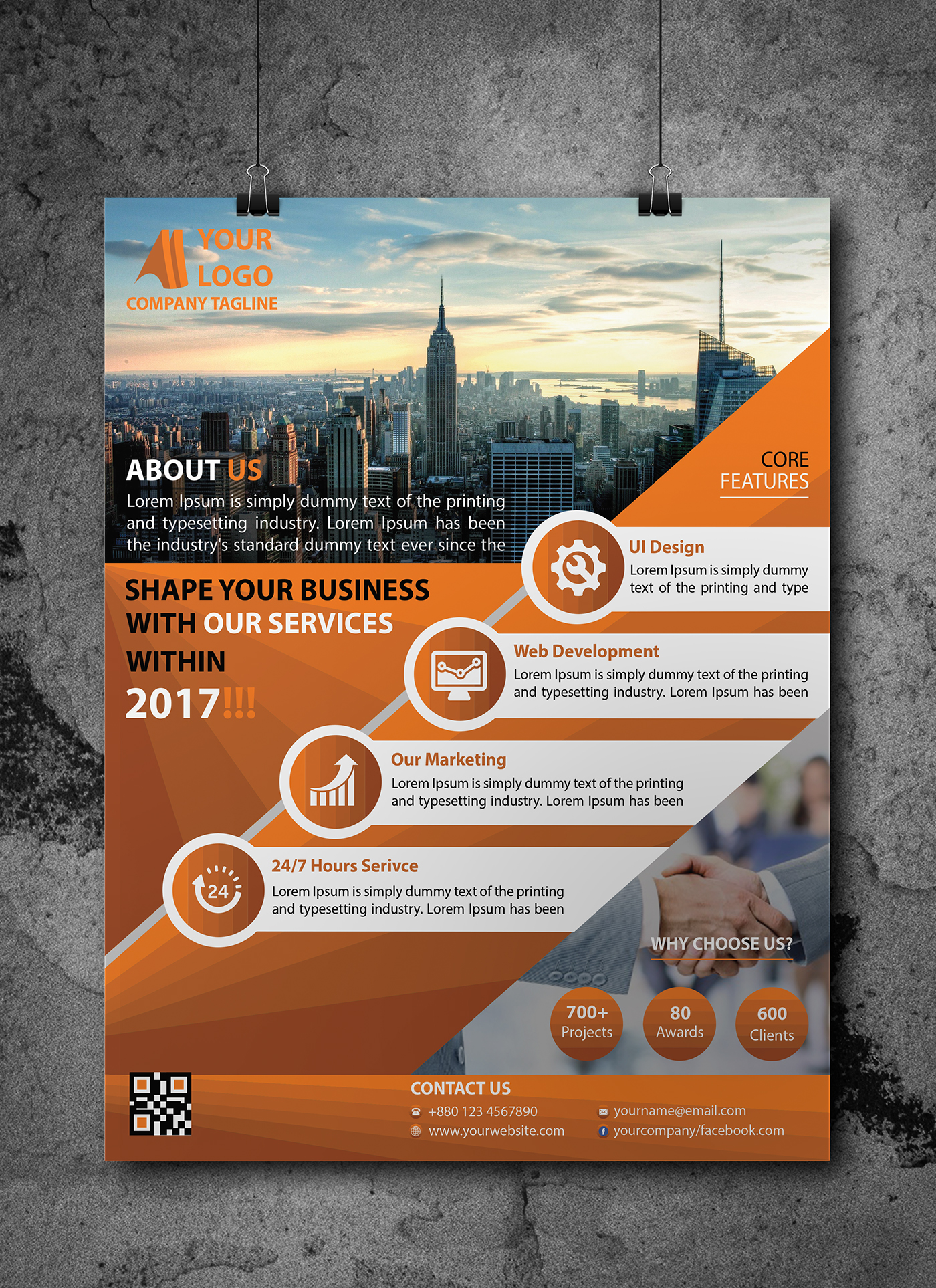 corporate flyer graphic. design