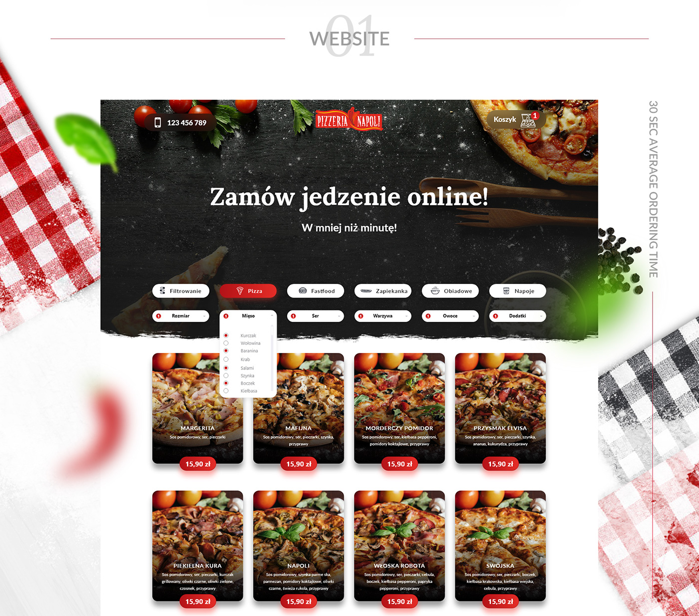 UI ux Webdesign Website rwd mobile Pizza Food  restaurant app