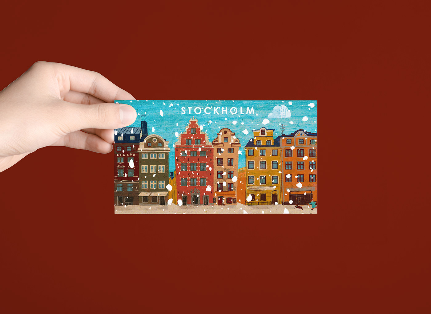 postcard Stockholm winter открытка зимняя открытка ЗИМУЮЩИЙ ГОРОД Стокгольм