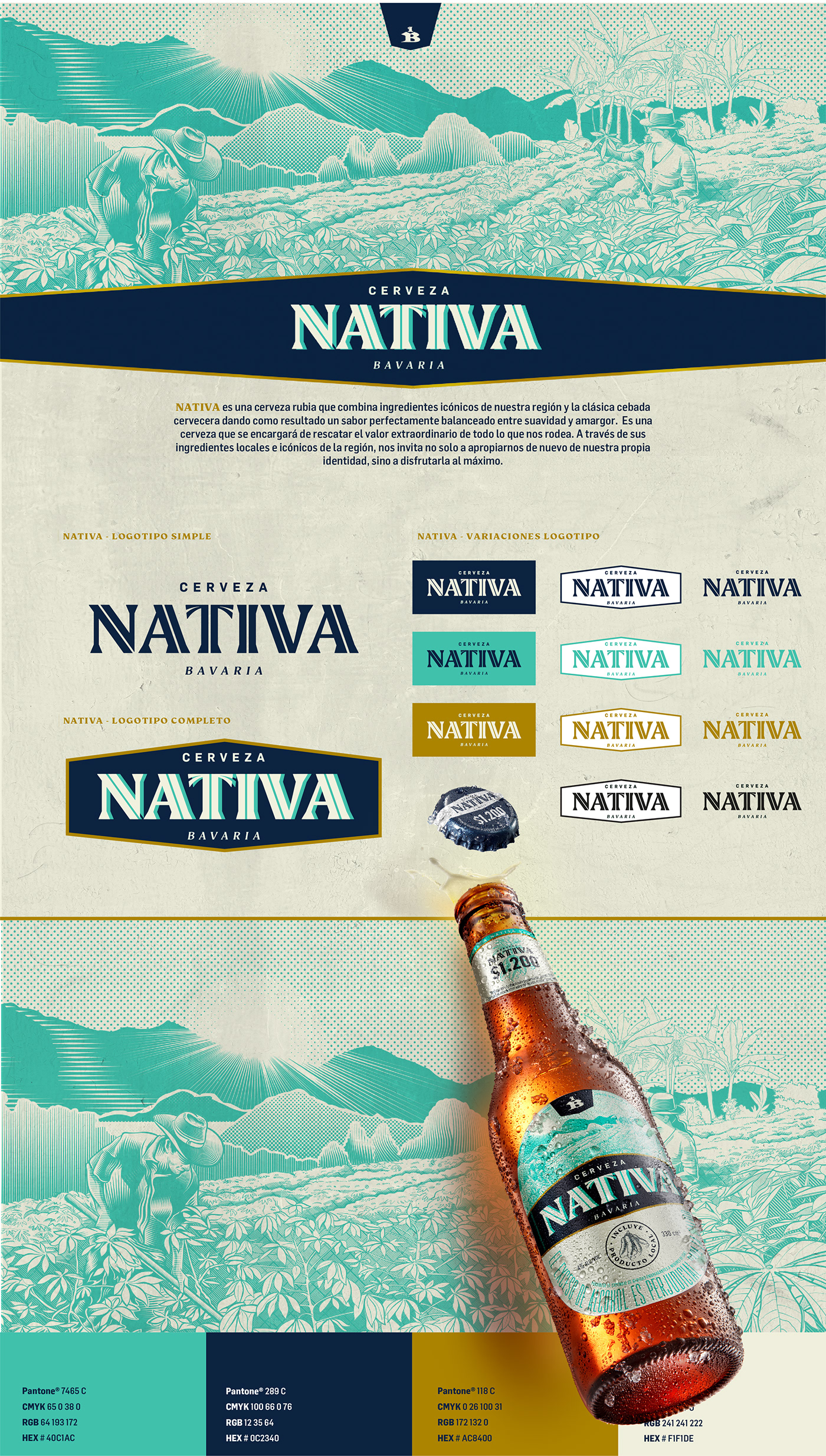 beer branding  Caribbean identity ILLUSTRATION  package packaging design bottle colombia Label
