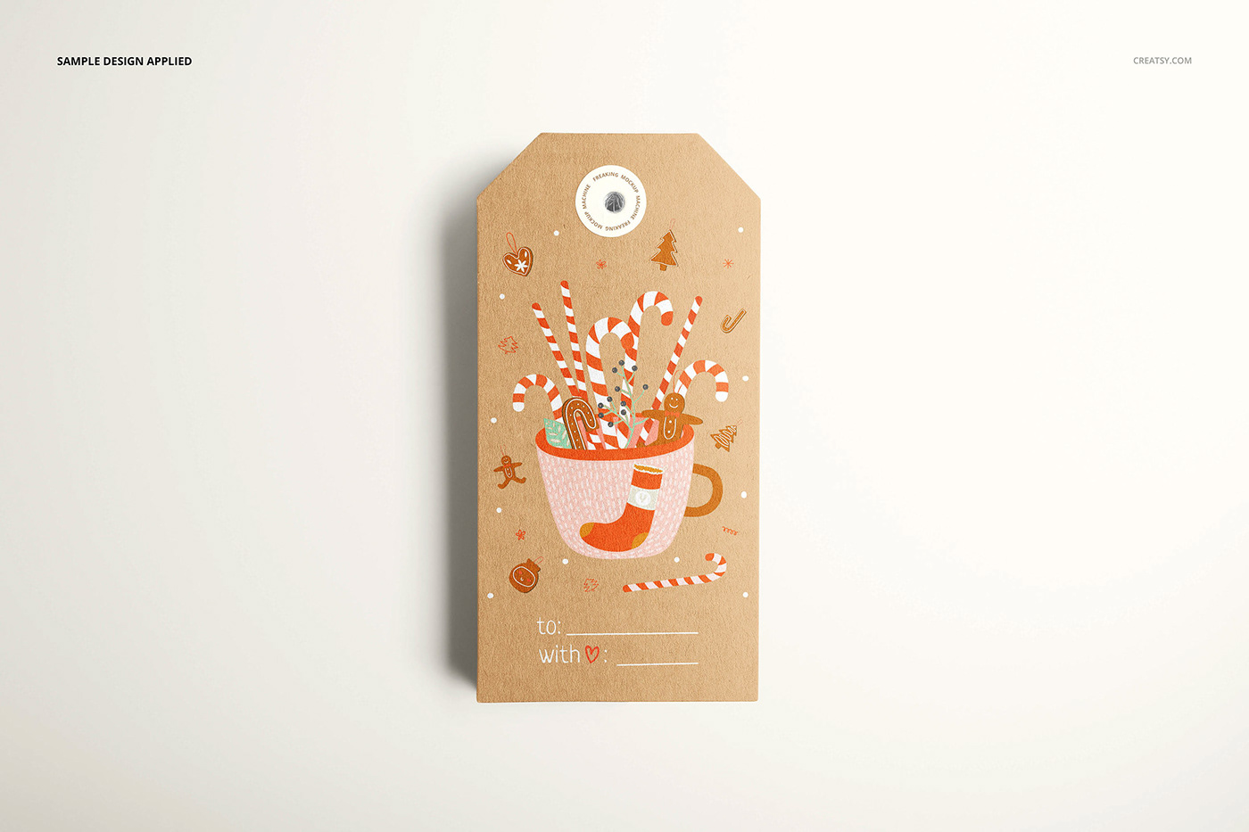 branding  Christmas creatsy mock-up Mockup mockups packing paper tags template