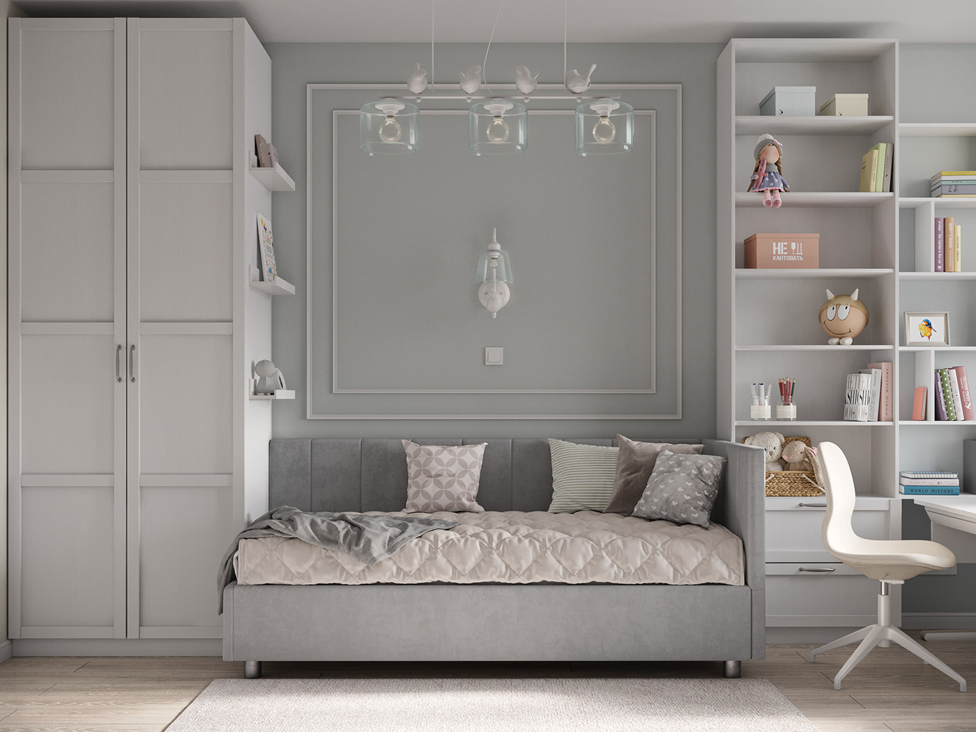 3dvisualization visualization interior design  3dviz bedroom cosy 3dmodeling girls 3Dvizualization kidsroom