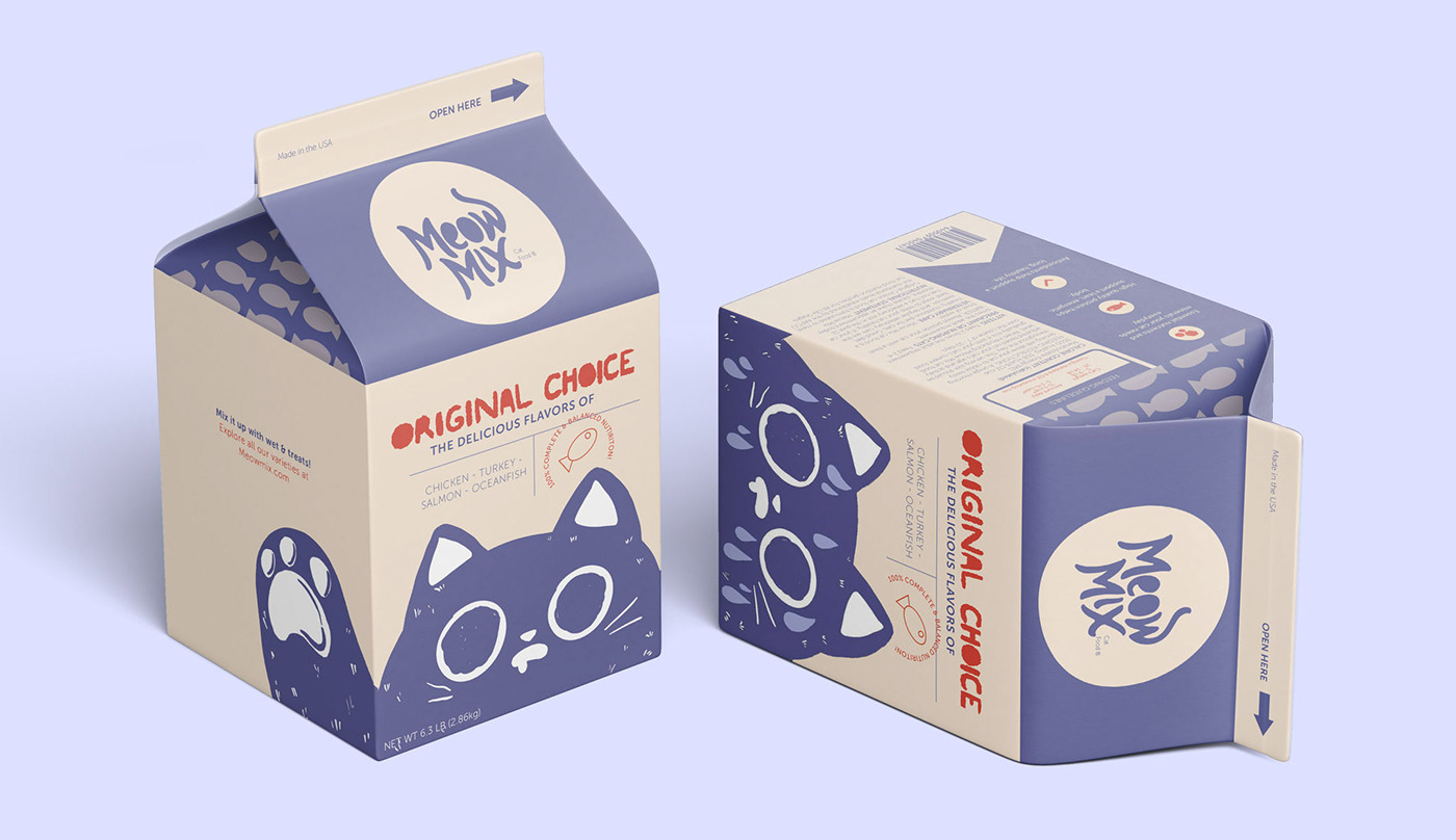 Packaging brand identity adobe illustrator visual identity cat food packaging