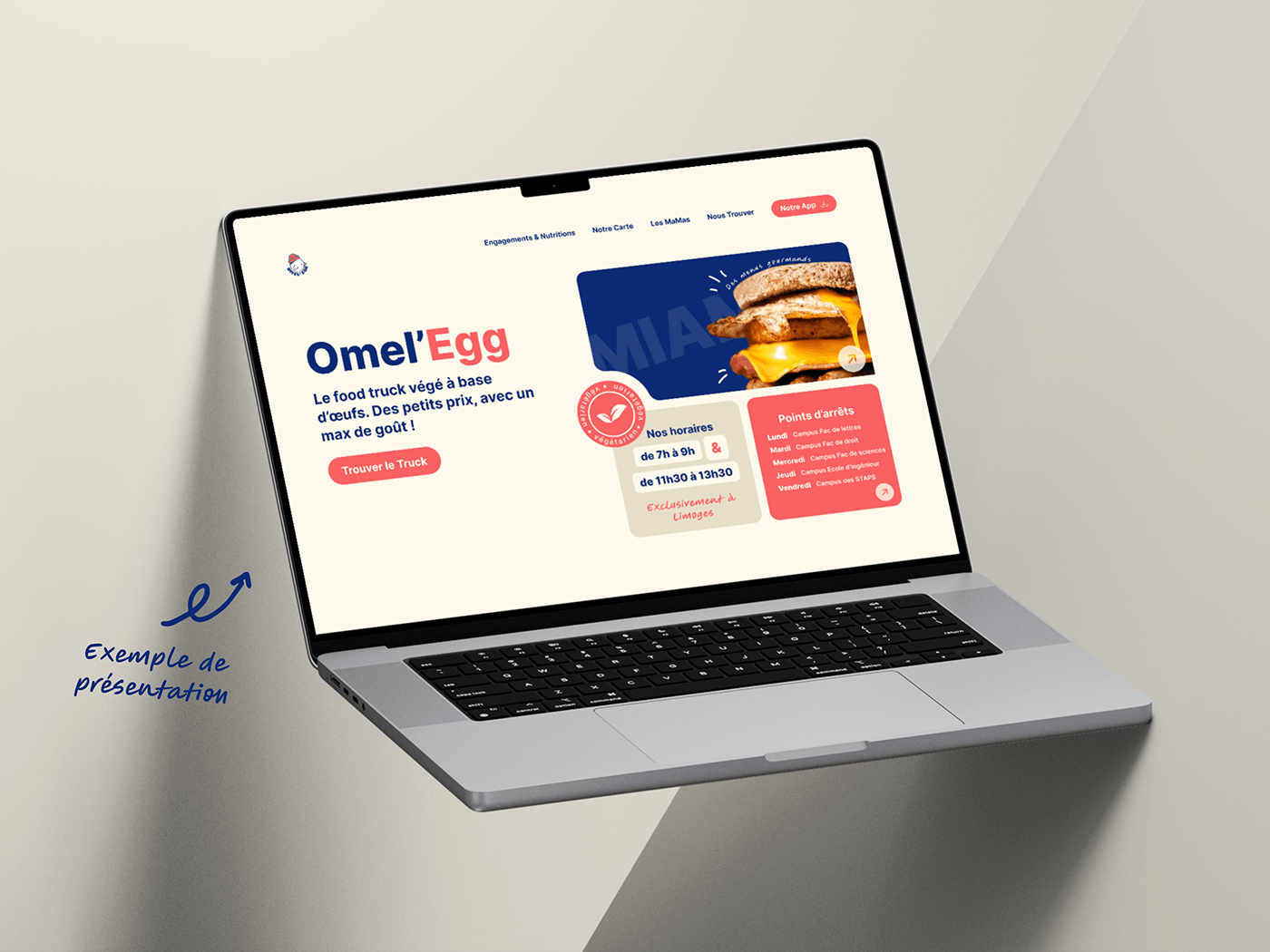 Food truck app design UI/UX Figma Website Food  egg