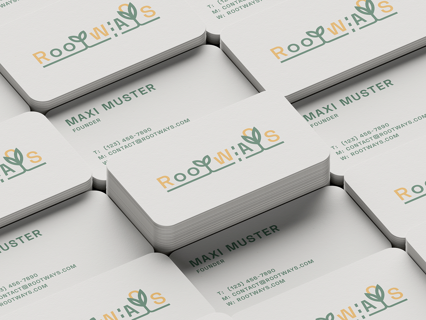 branding  business card corn green Logo Design minimalist logo plants roots seeds typography  
