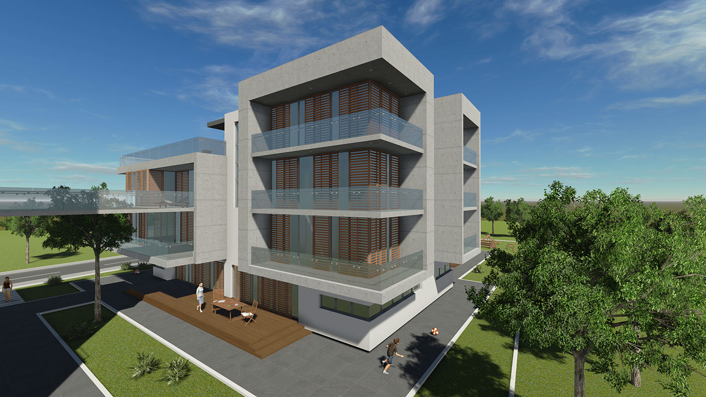 livingcomplex buildings Groupwork modeling 3dsmax SketchUP Render lumion year2013