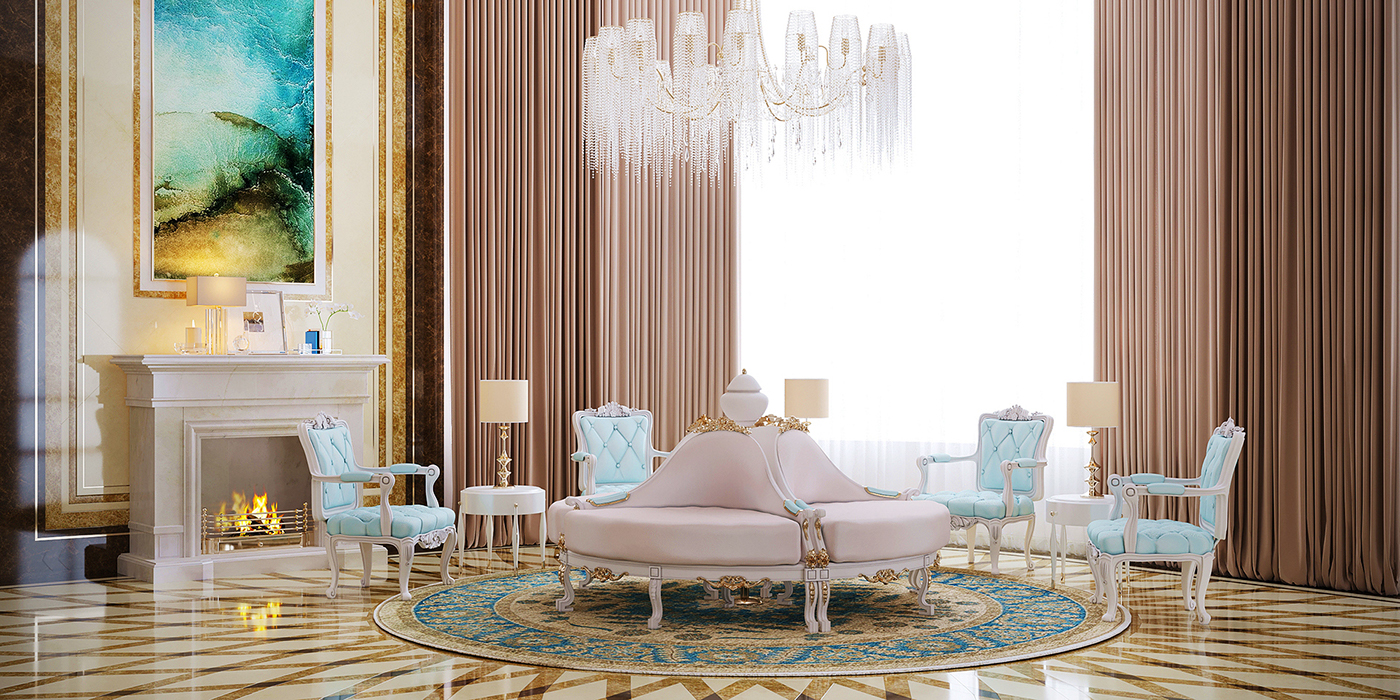 Classic interior design  Hall luxury corona 33dsmax Interior Architect elegant