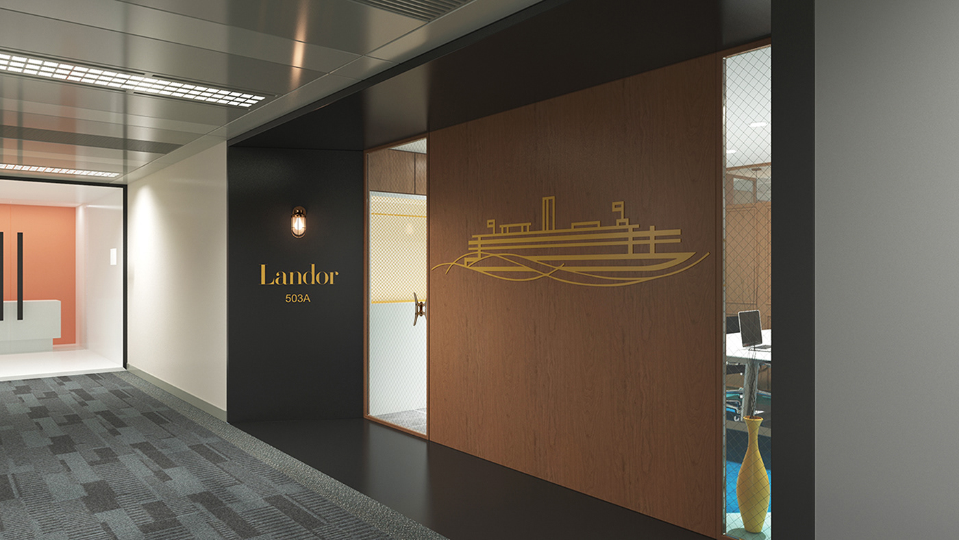 Office nautical boat ferry Ocean brand branding  interior design  branded environment