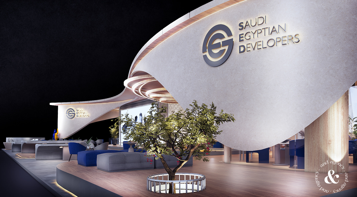 SED cityscape 3ds max vray Exhibition  design egypt Stand Render real estate