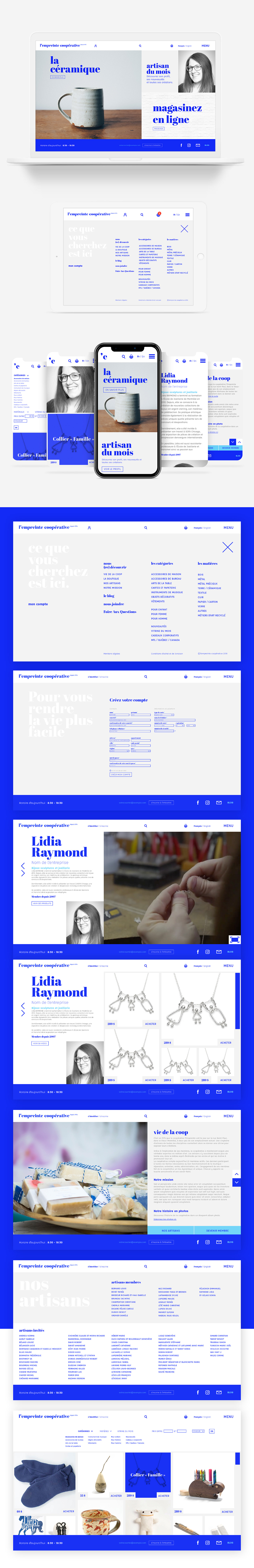 Website Responsive UX design Canada shop online modern blue minimalist