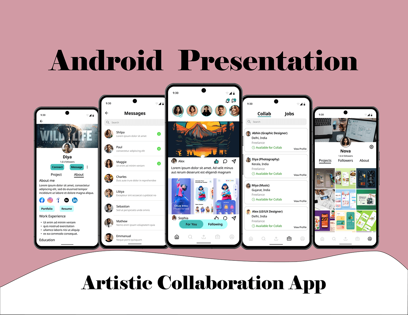 Figma UI/UX ui design Mobile app Android App design artisticcollab