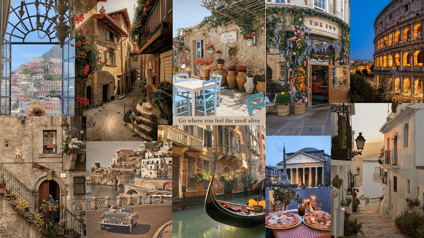 aesthetic architecture collage Desktop Wallpaper Italy Travel
