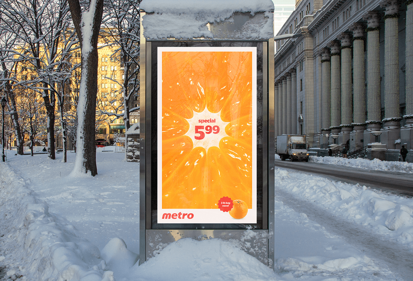 print Advertising  Photography  Grocery billboard orange poster Poster Design craft art direction 
