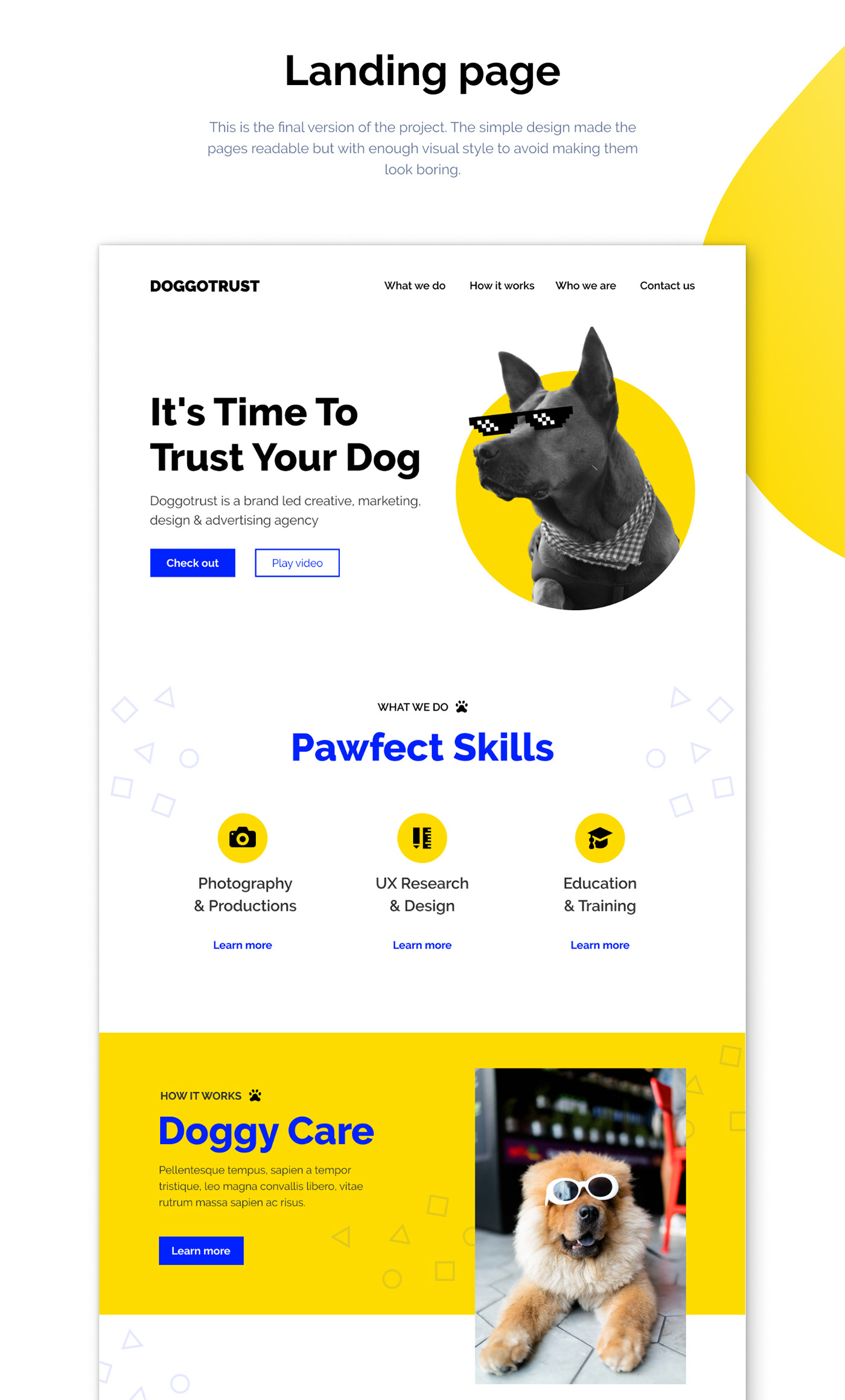business digital dog dogs Figma landing page pets UI ux Web Design 