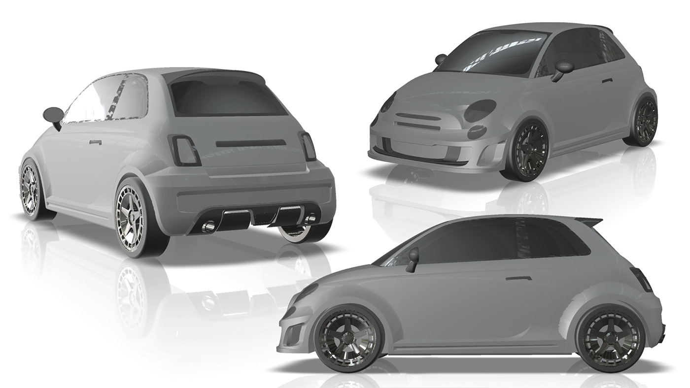 3D Render 3dmodeling car cardesign Automotive design Digital Art  Abarth automotive   Abarth595