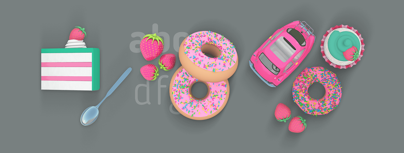3D 3D Elements brand identity fonts fonts design Logo Design strawberry typography   Web Design  Website
