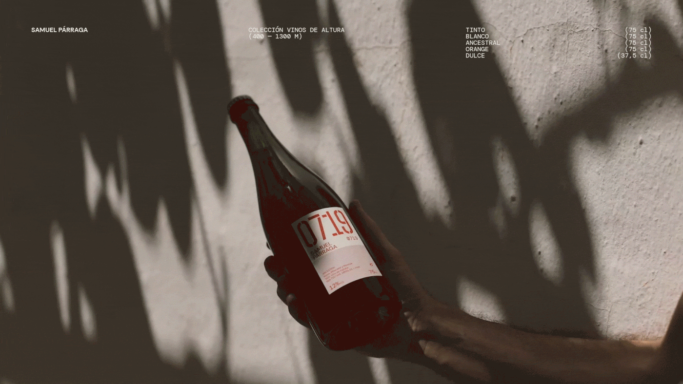 Packaging wine label Wine Bottle label design typography   vino Layout Altitude natural wine  spain