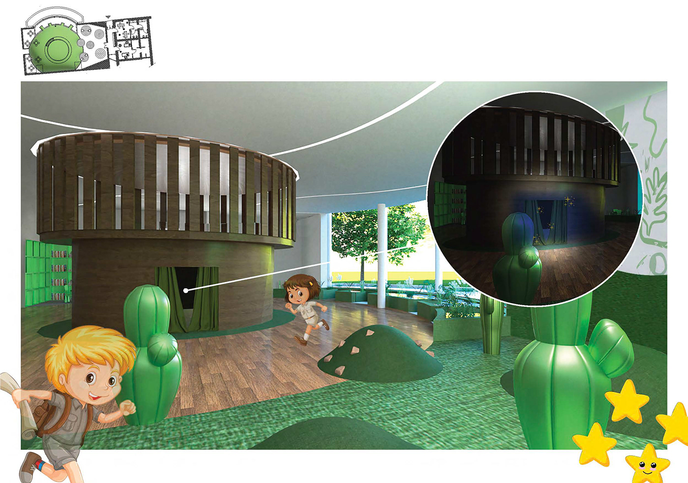 kids cartoon architecture Render 3ds max Nature toy