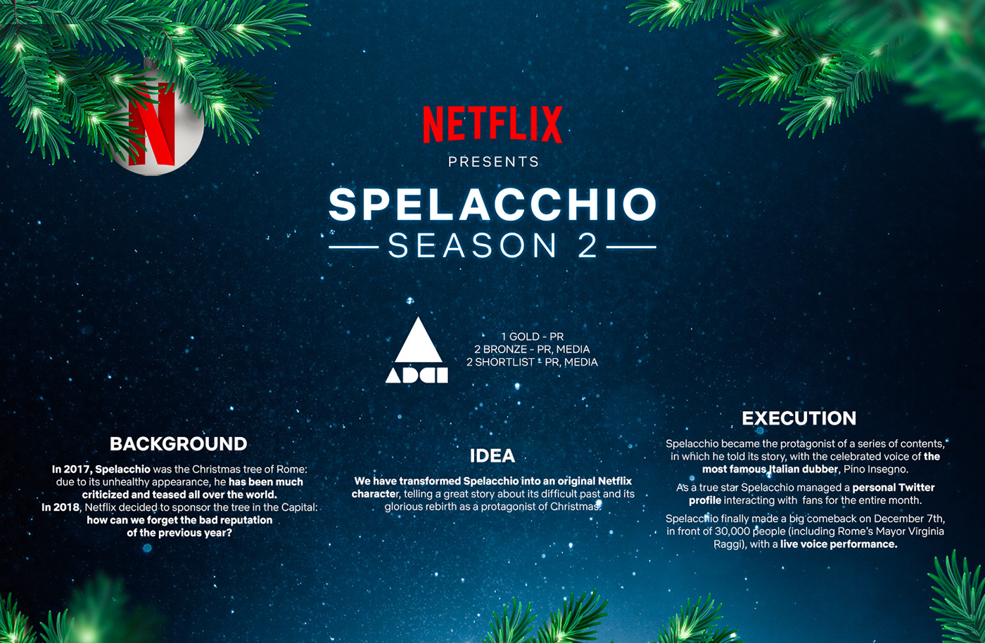 spelacchio Netflix Christmas Tree  Rome