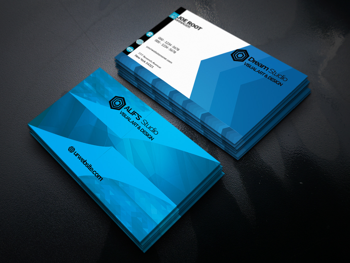 art blue business business card card cards colorful Corporate Business Card creative flyers