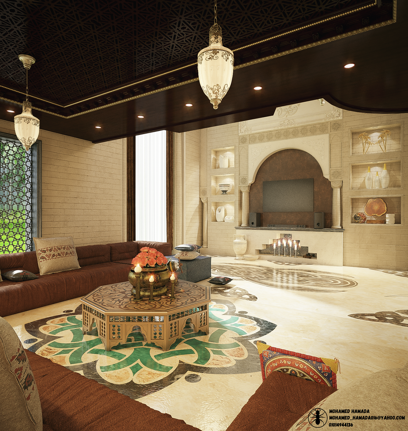 islamic oriental MAJLIS living room Villa high ceiling dining
