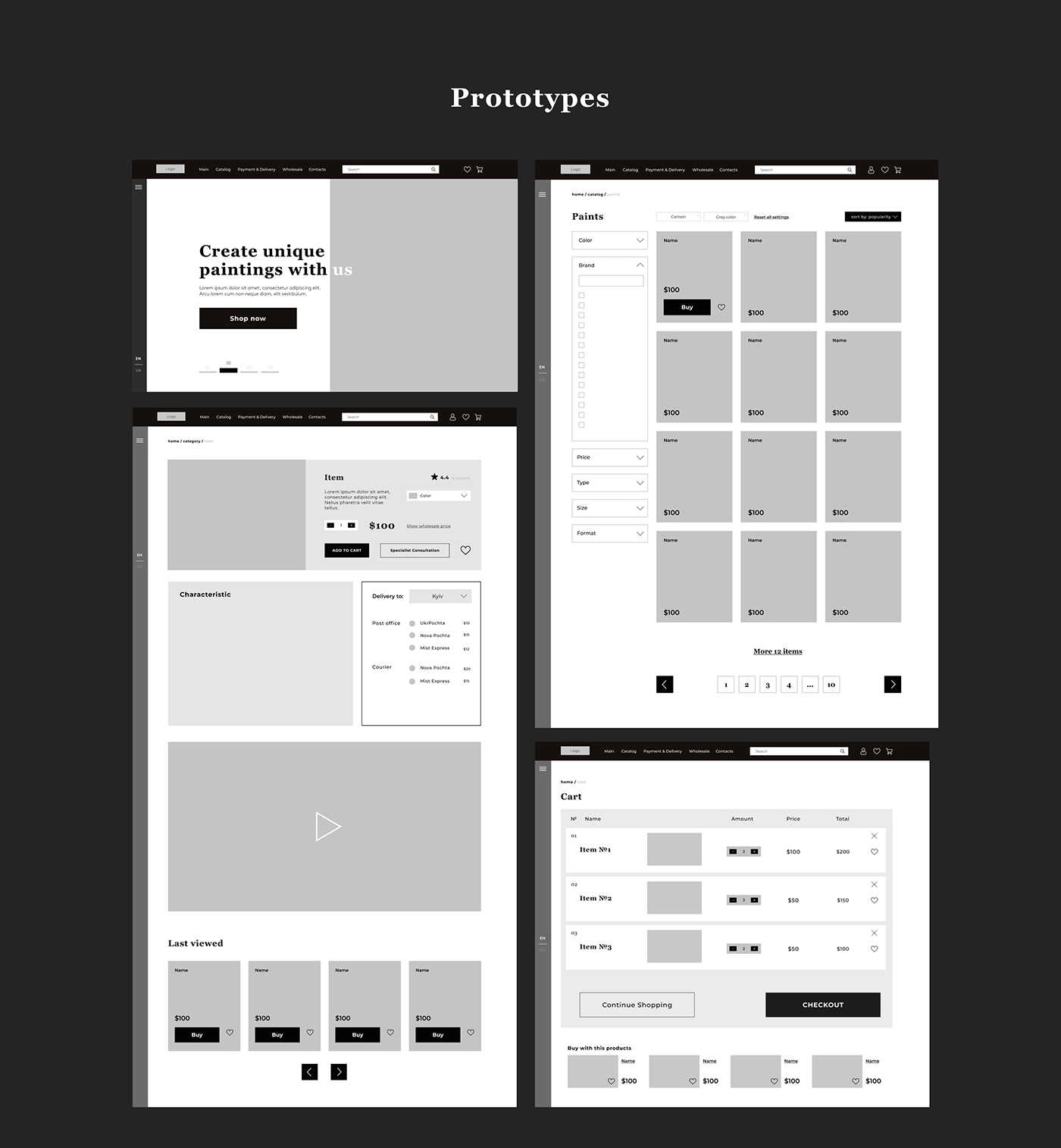 adaptive design art e-commerce Figma photoshop UI ux web-design