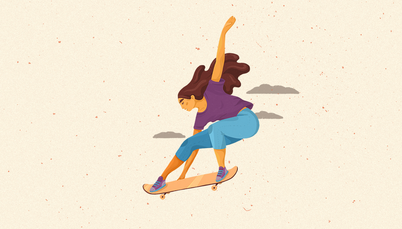 skate skaters art Drawing  girl boy color