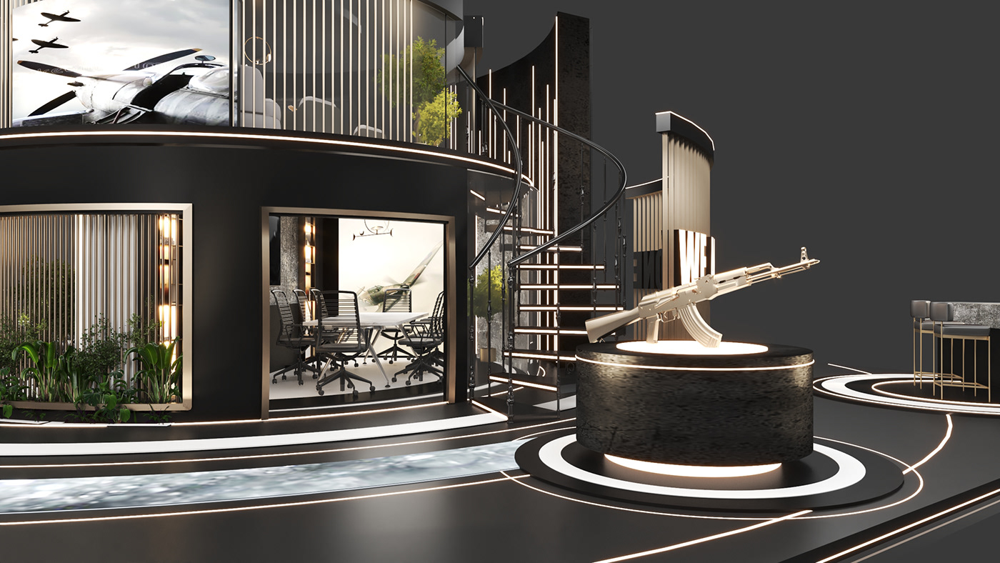 design Stand Exhibition  booth Exhibition Design  edex 3D Render architecture