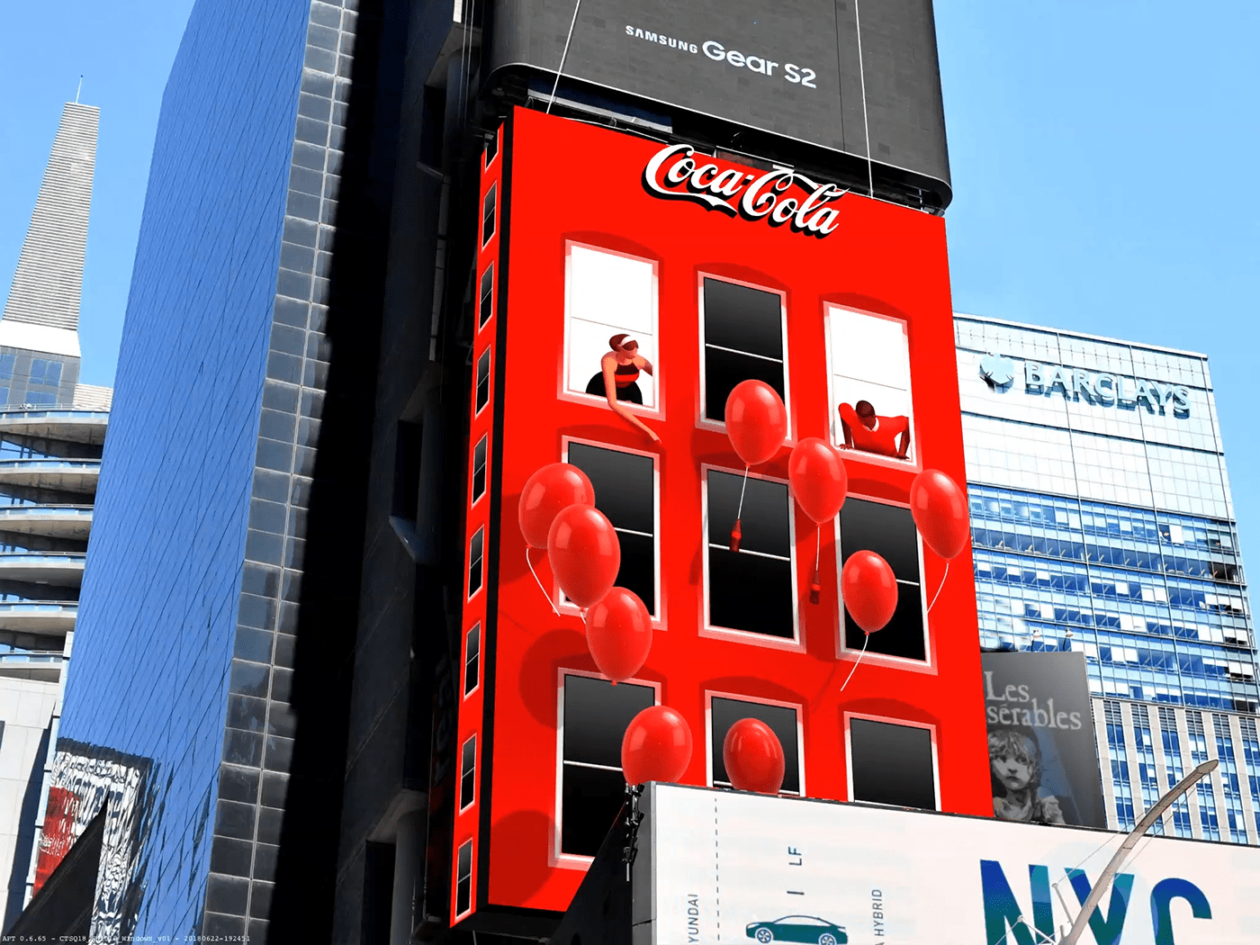 3d render coke Coca Cola motion graphic buck design buck tv time square Display motion design design