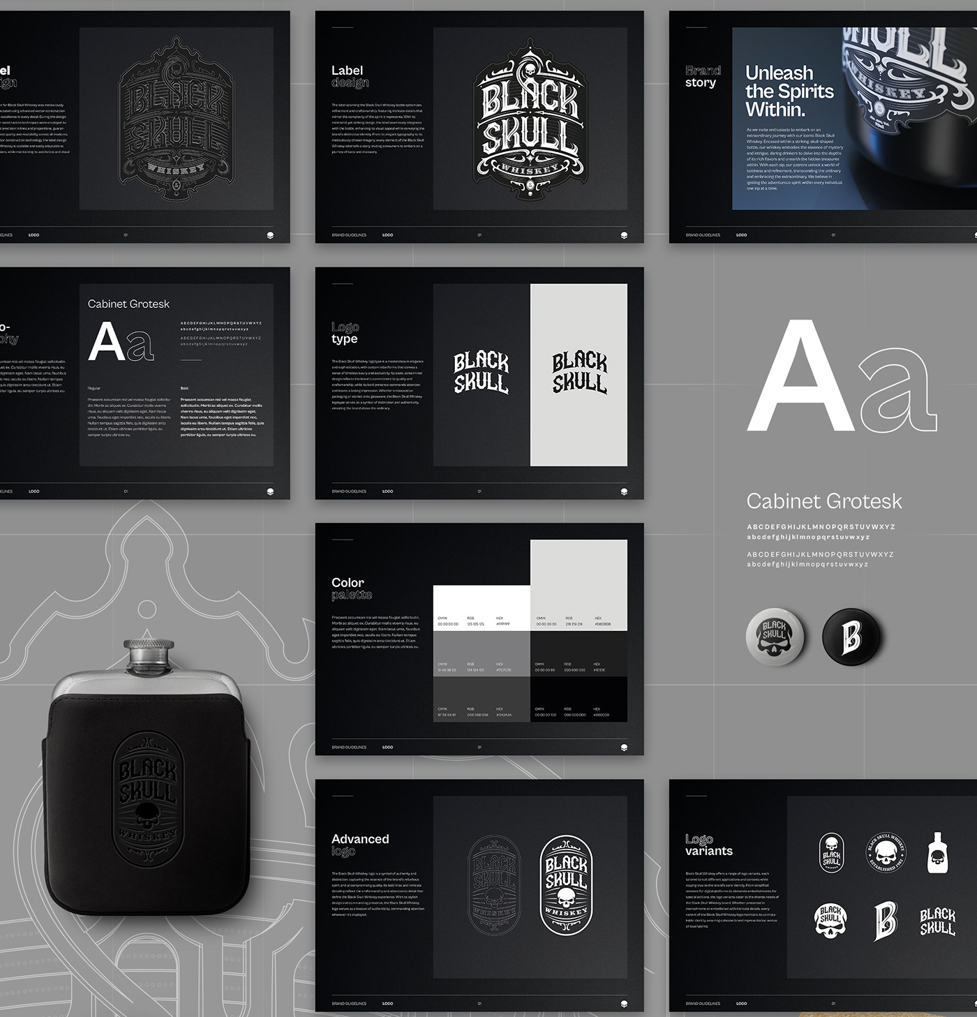 branding  Logo Design skull Whiskey bottle design label design blender3d Webdesign visual identity Promo Campaign
