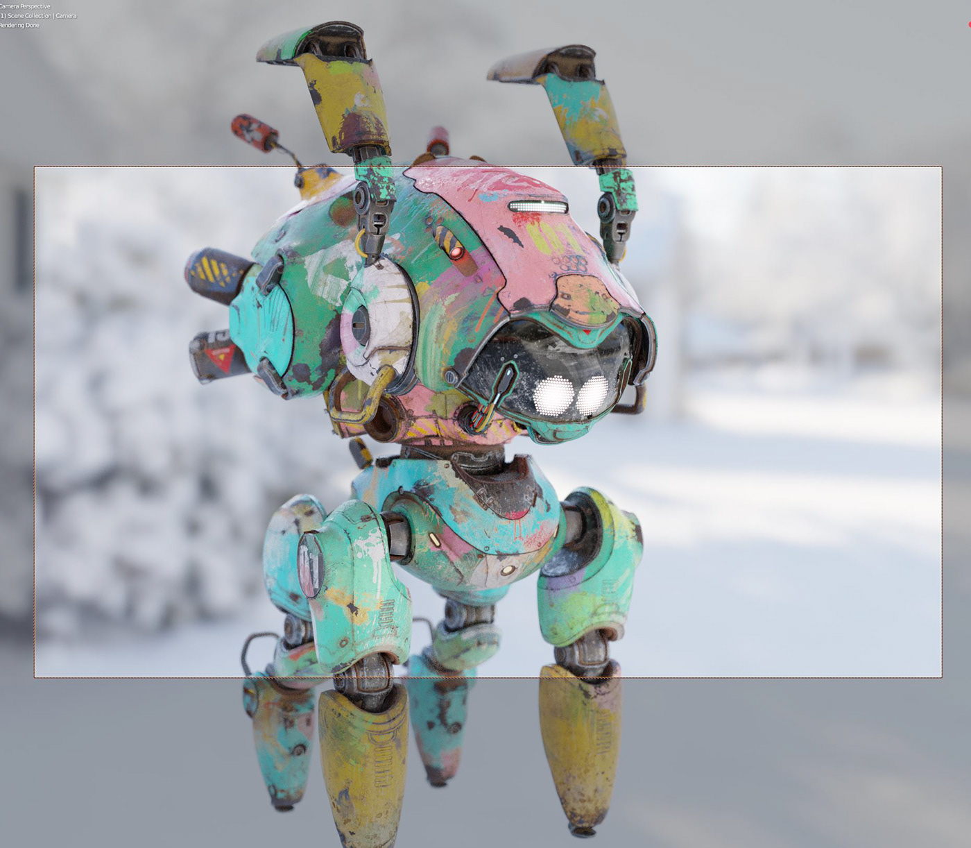 robot animation  blender 3D Substance Painter Zbrush HardSurface cycles CGI Character design 