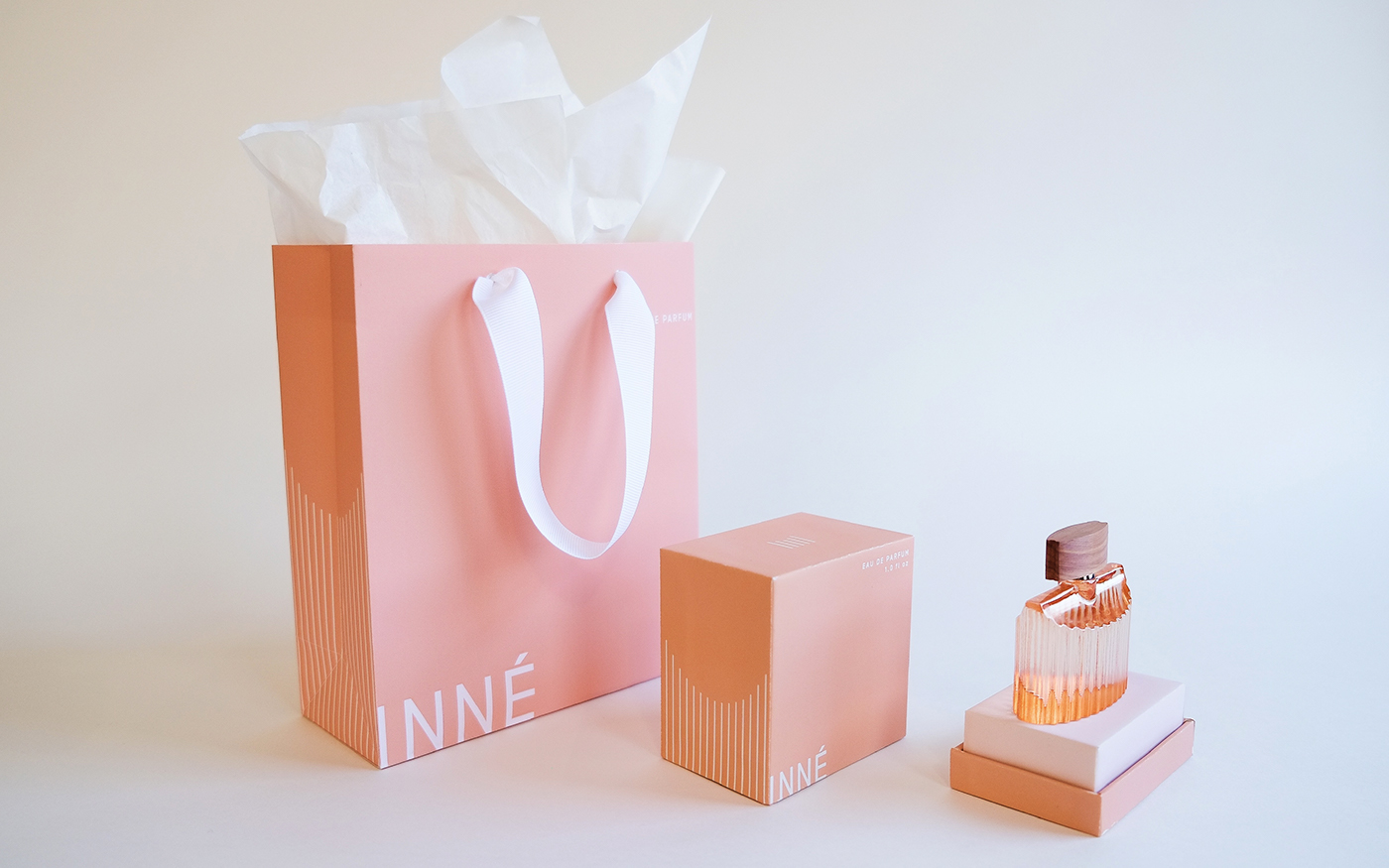 Fragrance graphic design  package design  perfume design branding  pink texture bottle
