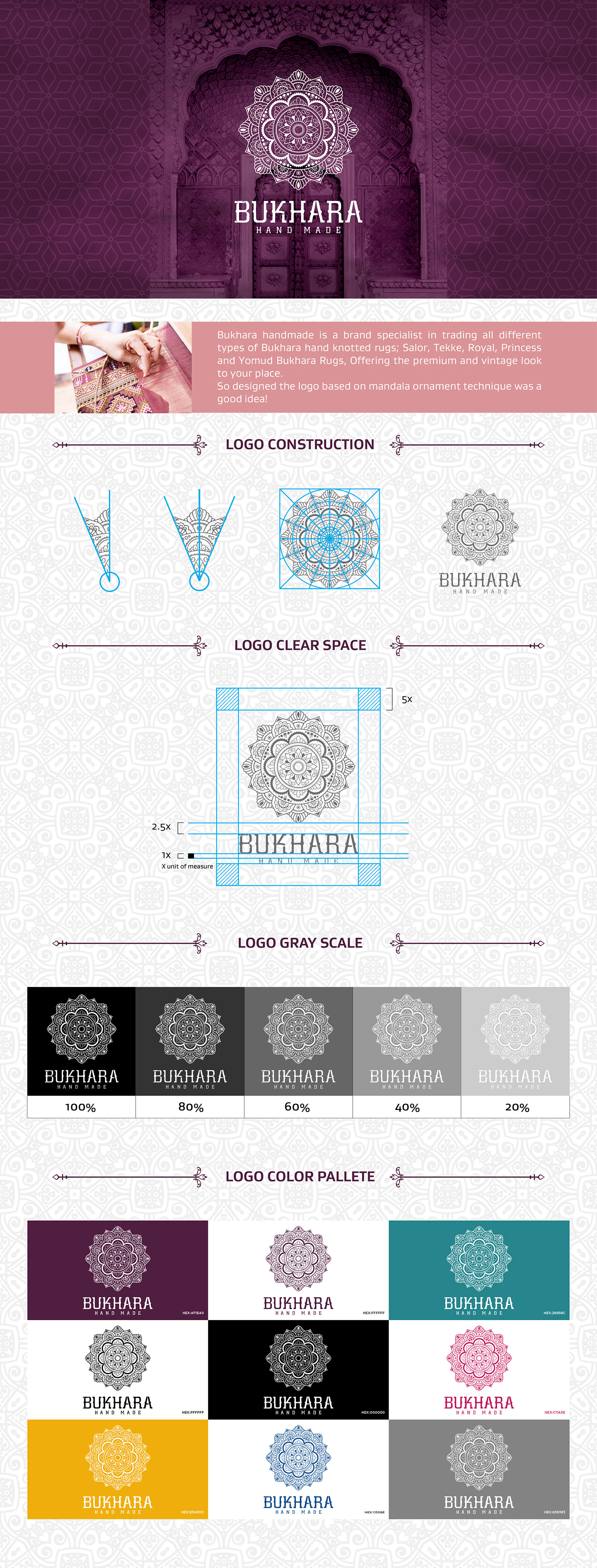 Ahmed Gamal application branding  carpet handmade logo Mandala ornament Rug احمد جمال
