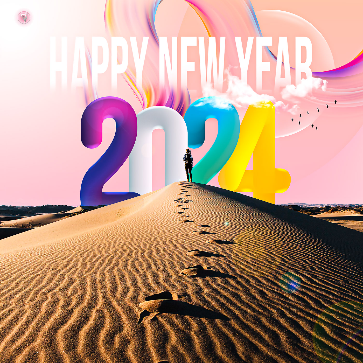 2024design new year 2024 poster Social media post poster graphics design Adobe Photoshop adobe illustrator